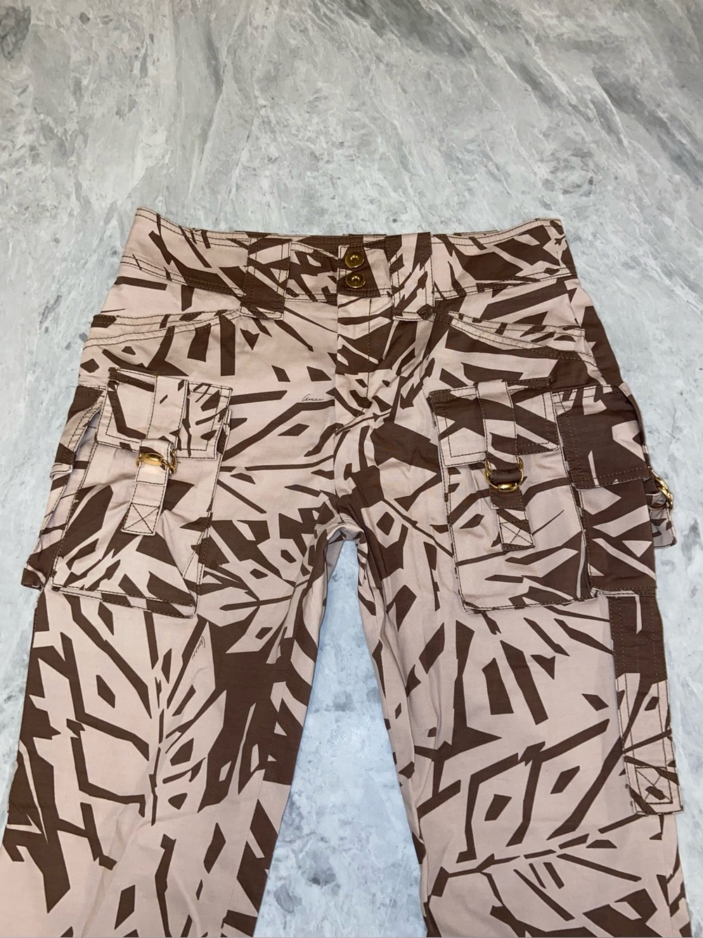 Gucci 2008 Abstract Leaf Print Cargo Pants
